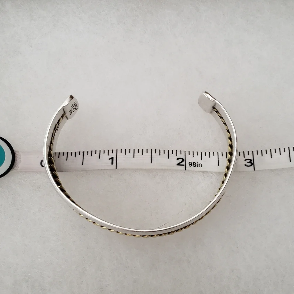 Silpada Sterling Silver Brass Braid Vintage Cuff B0001 - Picture 9 of 12